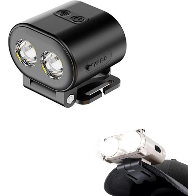 Chronus LED Hard Hat Light,IPX4 Waterproof Dimmable Hat Flashlight Headlamp with 3 Light Sources and 7 Lighting Modes for Outdoor Camping(Black)