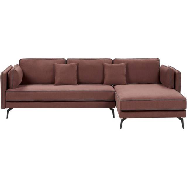 Beliani Left Hand Fabric Corner Sofa Burgundy Altan, Red