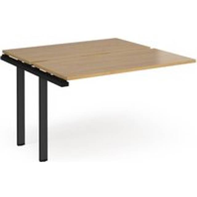 Bench Desk | Add On Rectangular Desk 1200mm With Sliding Tops | Oak Tops With Black Frames | 1200mm Depth | Adapt