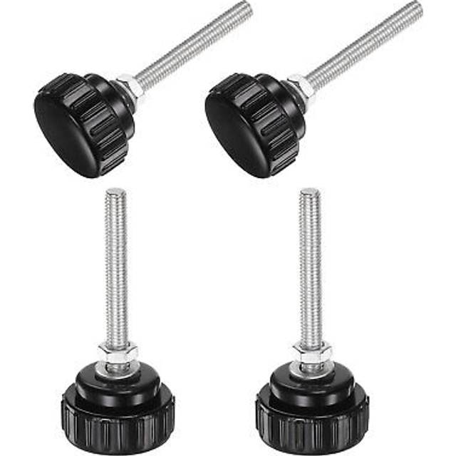 4 sets knurled knobs with nuts washers, m5 x 50mm carbon steel stud 25mm head