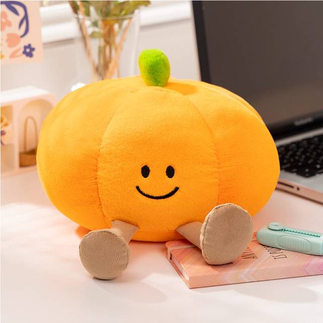 (24cm Pumpkin) Ghost Halloween Pumpkin Plush Toy Doll Cartoon Throw Pillows Decorate Kids Gifts
