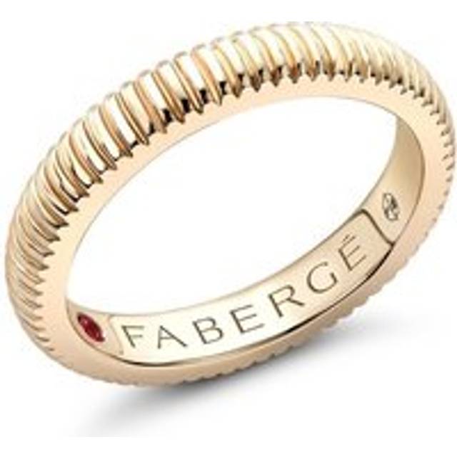 Faberge Colours of Love 18ct Yellow Gold Fluted Band Ring - 63