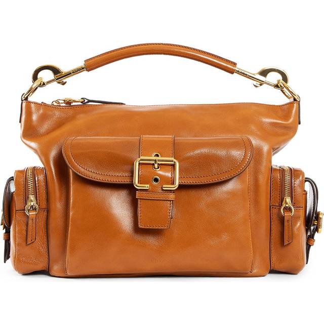 Piccola borsa per fotocamera in pelle lucida
