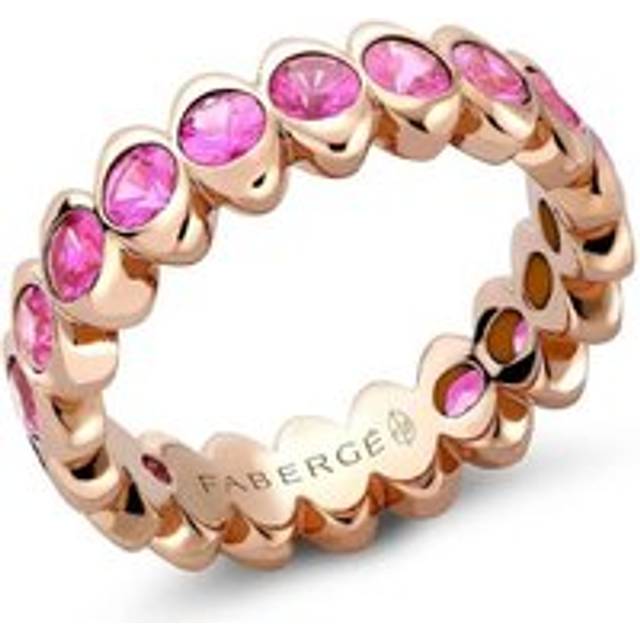 Faberge Colours of Love Cosmic Curve 18ct Rose Gold Pink Sapphire Eternity Ring - 63