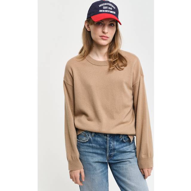 Superfine Lambswool Crew Neck Dam, S, CARAMEL BEIGE