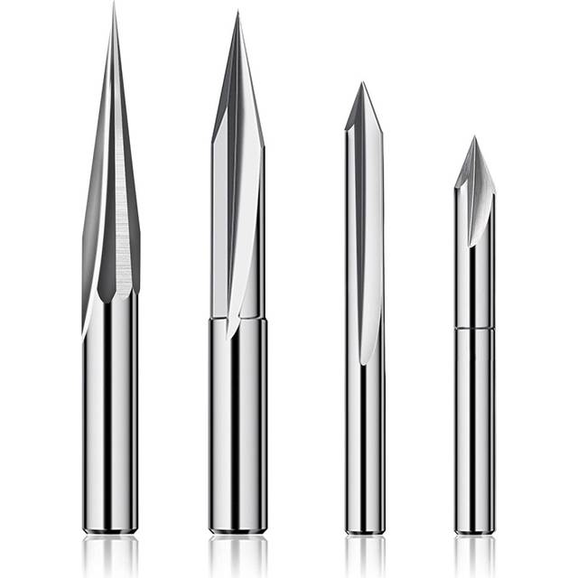 moresk-CNC Router Bits Set 1/4 Shank, Profile Bit, Tungsten Steel - 4PCS