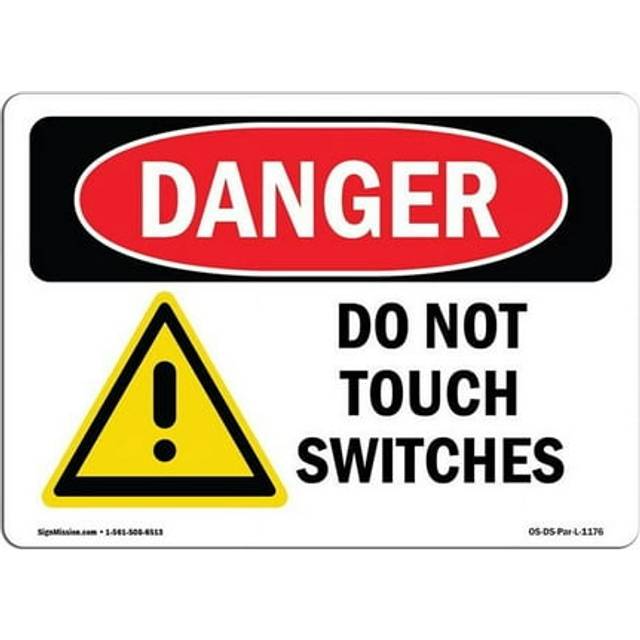 SignMission OS-DS-D-35-L-1176 OSHA Danger Sign - Do Not Touch Switches