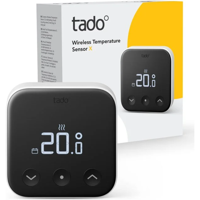 tado Wireless Temperature Sensor X, White & Black
