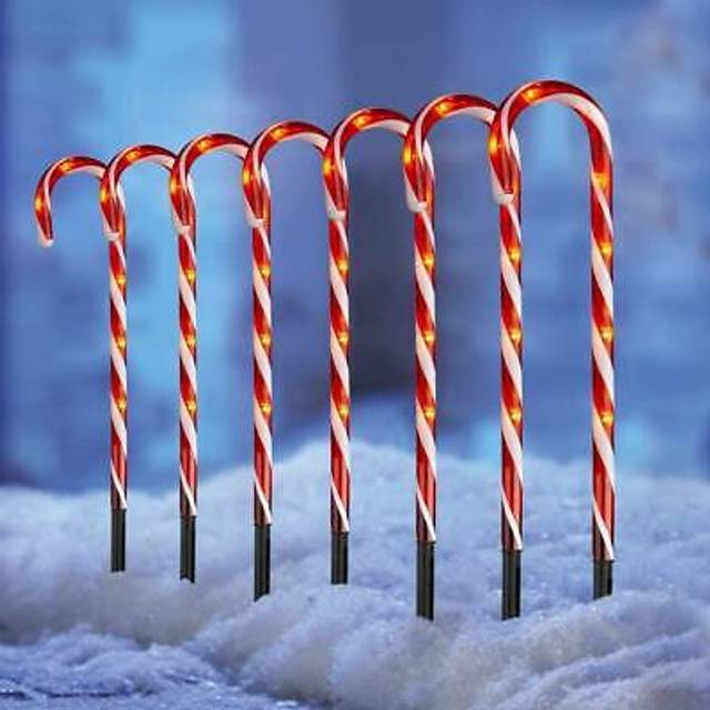 4Pcs Set led Candy Cane Stake Red & White Stripes 72cm