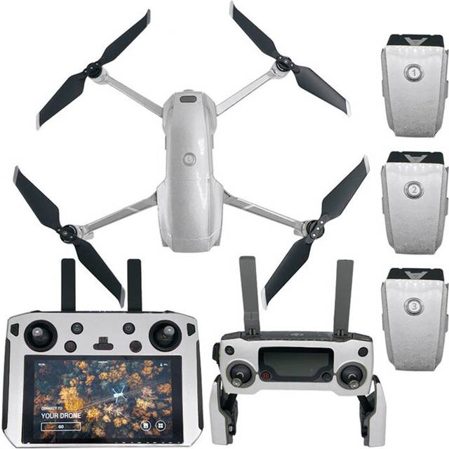(silver 4 in 1) Waterproof Fluorescent Sticker Body Skin Stickers for DJI Mavic 2 Pro/Zoom