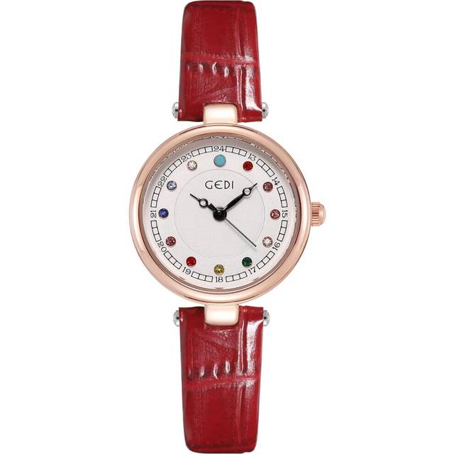 VEANXIN Luxury Womens Quartz Watch Round Casual Dress Ladies Watch with Leather Strap Analog Quartz Female Small Face Wrist Watch