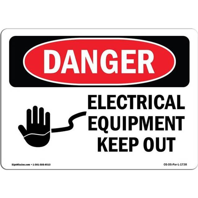 SignMission OS-DS-A-710-L-1738 7 x 10 in. OSHA Danger Sign - Electrical Equipment Keep Out