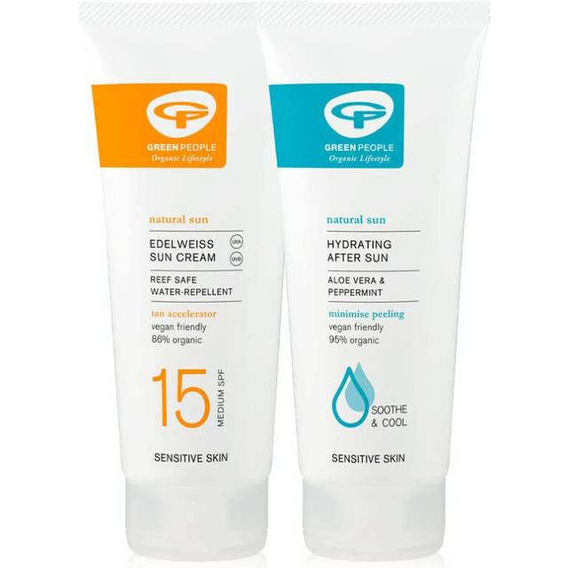 Edelweiss SPF15 Sun Cream & After Sun Bundle 2 x 200ml | Natural, Organic Sunscreen with Tan Accelerator | Sensitive Skin | Non Comedogenic, Non