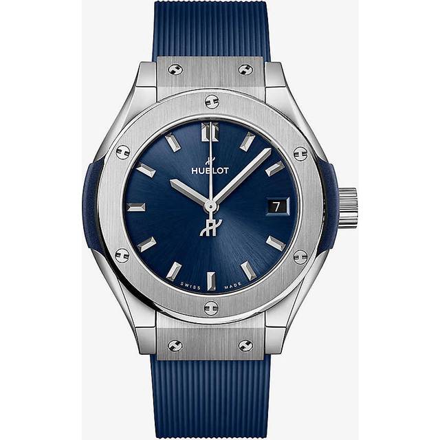 Hublot Unisex Blue Classic Fusion 29mm Rubber and Titanium Quartz Watch 1 Size