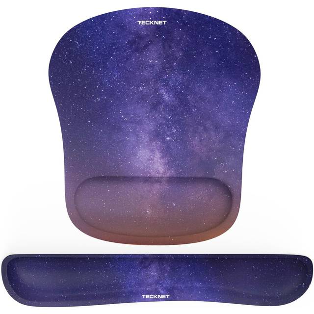 Wrist Rest Mat, Keyboard and Mouse Wrist Support Pad Set, Comfortable Memory Foam Mouse Mat with Wrist Cushion Support, Anti-Slip Ergonomic Mouse Pad