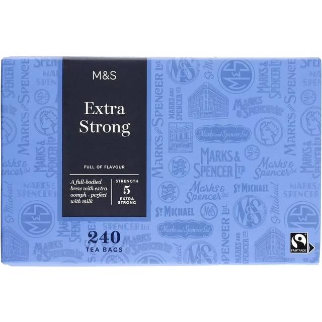 M&s extra strong tea 240 teabags rich & bright flavour fairtrade marks & spencer