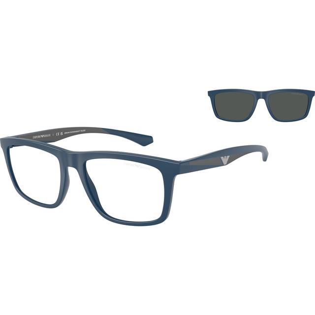 Emporio Armani Man EA4235 61851W Solglasögon Injicerad Blå Transparent Fyrkantig Normal