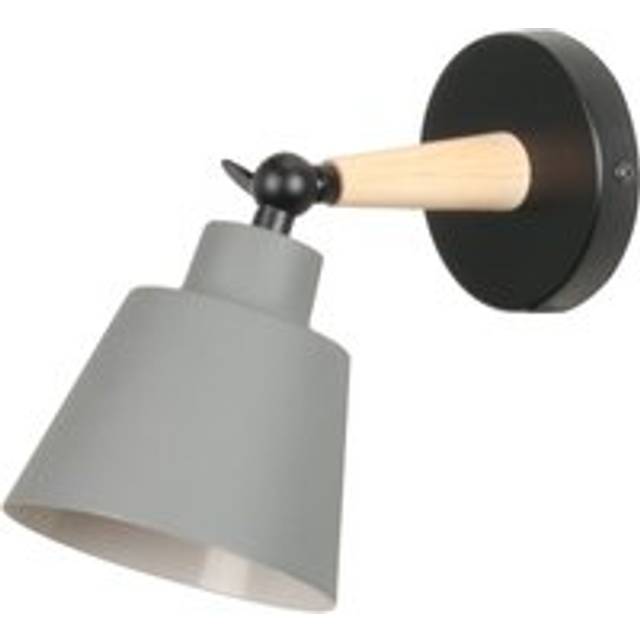 Modern Wood Wall Lamp Minimalist Wall Sconce Nordic Retro Wall Lights For Bedroom Bedside Hallway Cafe Office Corridor E27 Grey
