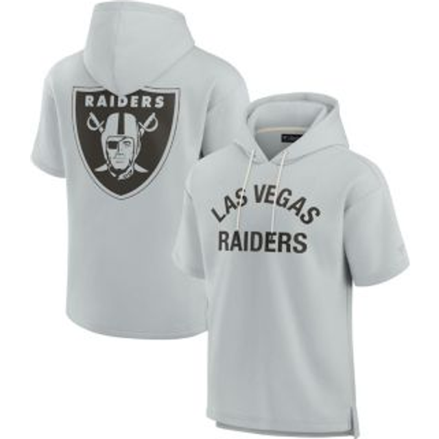 Unisex Gray Las Vegas Raiders Elements Super Soft Fleece Short Sleeve Pullover Hoodie