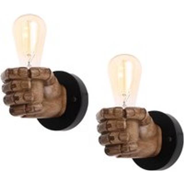 Norcks - 2PCS Vintage Wall Light Creative Fist Shape Wall Lamp Antique Wall Sconce For Bar Bedroom Bedside Decoration Right