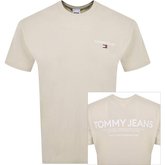 Tommy Jeans – Naturvit, klassisk t-shirt med linjärt tryck baktill-Vit/a