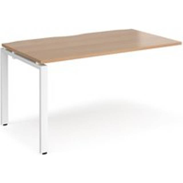 Bench Desk | Add On Rectangular Desk 1400mm | Beech Tops With White Frames | 800mm Depth | Adapt