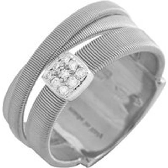 Marco Bicego Masai 18ct White Gold 0.07ct Diamond Three Row Ring - T