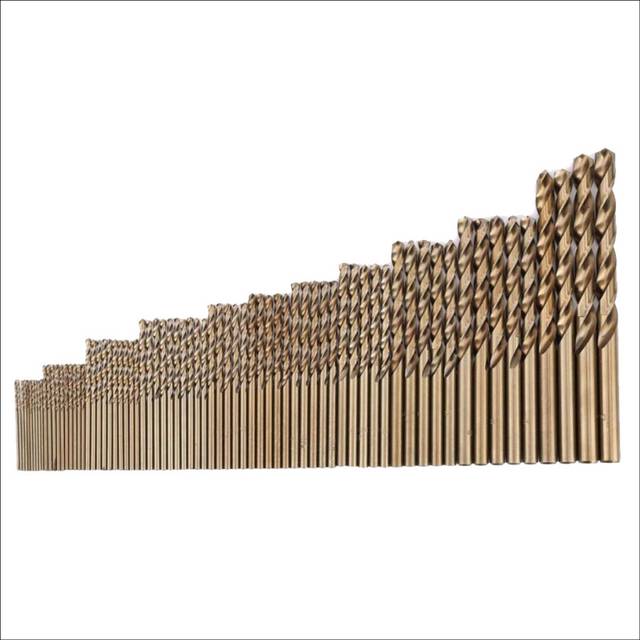 74Pcs HSS-CO 1-8mm High Speed Steel M35 40-133mm Length Wood Metal Drilling High Speed Steel M35 Cobalt Twist Drill Bit