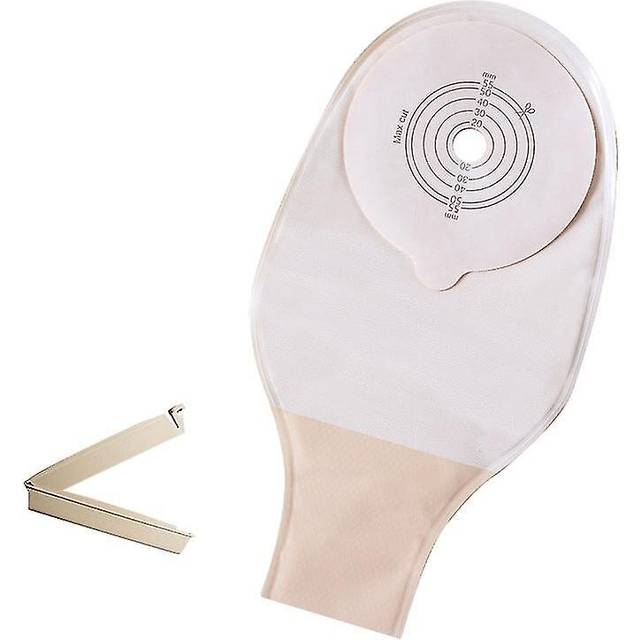 30pcs/lot; Economical Drain Valve Colostomy Bags For Adults; One-piece System Ostomy Pouch With Clip Closure, Cut-to Fit 25-55mm