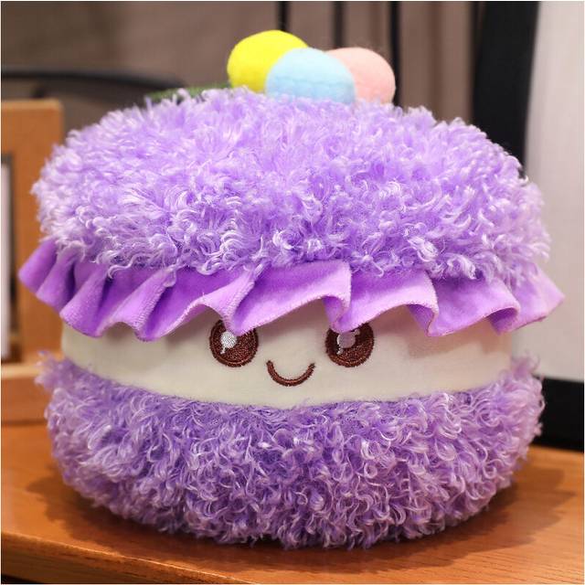 (Purple Macaron) Swiss Chocolate Roll Macaron Plush Toy Pp Cotton Stuffed Doll Girl Birthday Gift