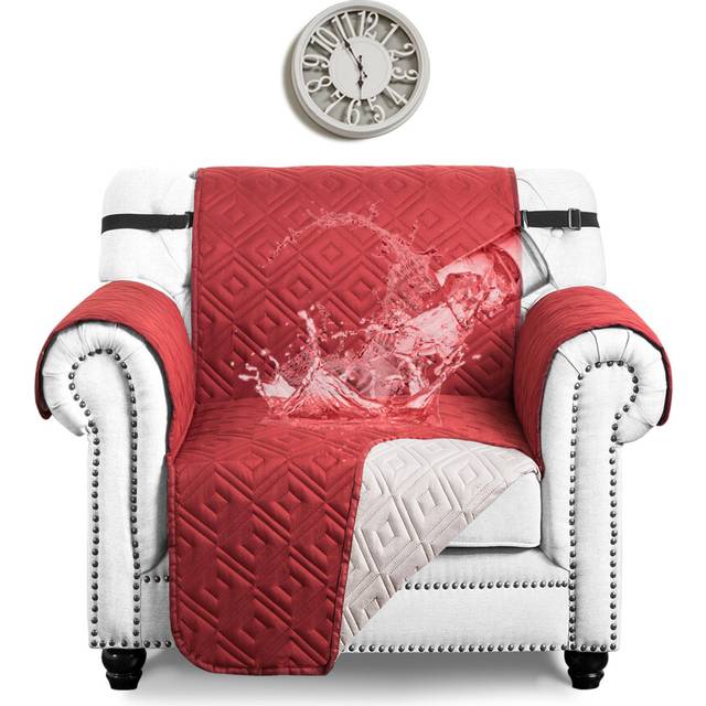(1 Seater Sofa Cover, Burgundy-Beige) 1 2 3 Seater Sofa Covers Furniture & Pet Protector