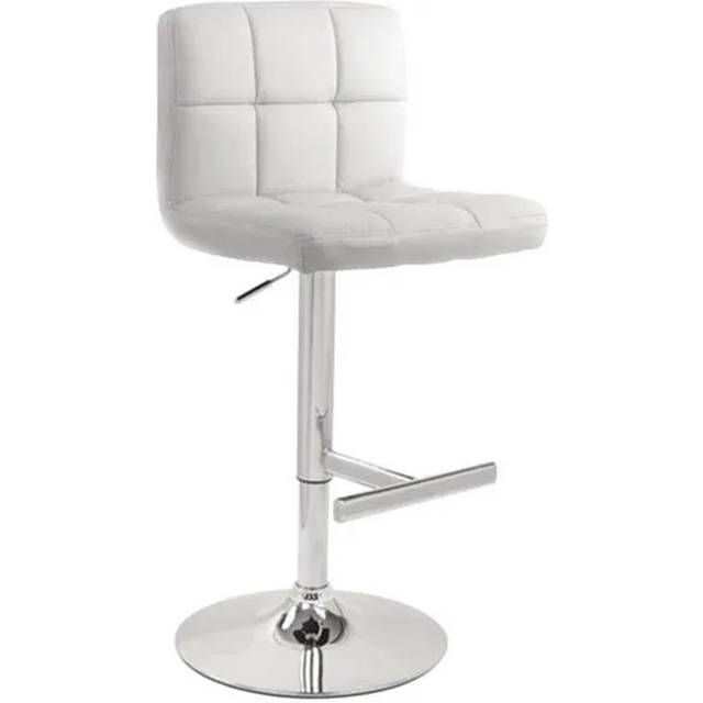 White Tall Ergonomic Back Bar Stool