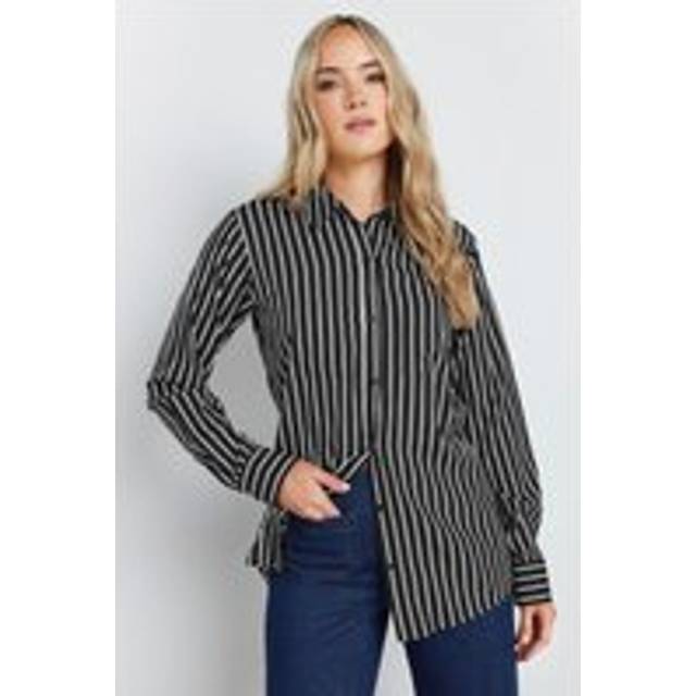 Lts Tall Black Striped Long Sleeve Shirt 16 Lts | Tall Women's Shirts & Blouses