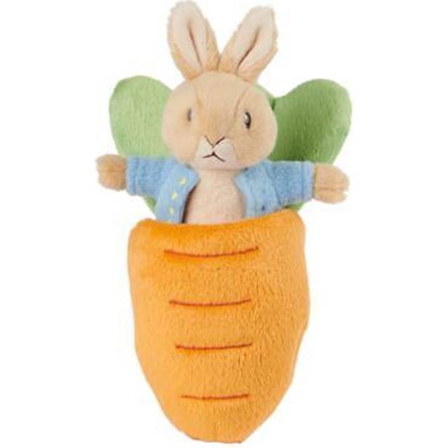 GUND Beatrix Potter 2-in-1 Peter Rabbit with Carrot Plush Playset  Bunny Stuffed Animal for Ages 1 and Up  Orange/Blue  7