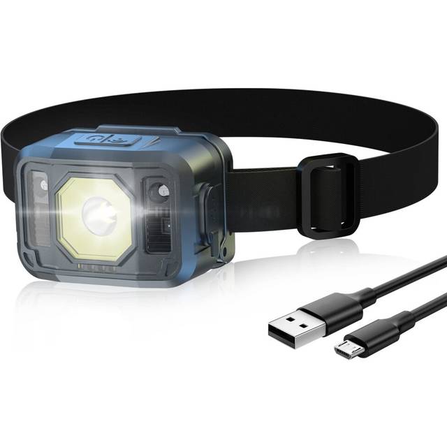 Chronus LED Headlamp Rechargeable Super Bright Head Light with Sensor COB LED White/Red Light Adjustable Headlamp Flashlight for Outdoors Running