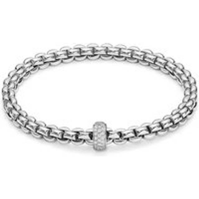 Fope Flex'It Eka 18ct White Gold 0.37ct Diamond Bracelet - S