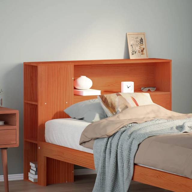 vidaXL Headboard with Storage Wax Brown 75 cm Solid Wood Pine