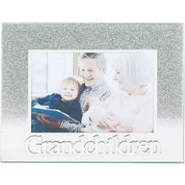 Silver Glitter Grandchildren Glass Picture Frame with Acrylic Letters - 5x3.5 - Grey - One Size