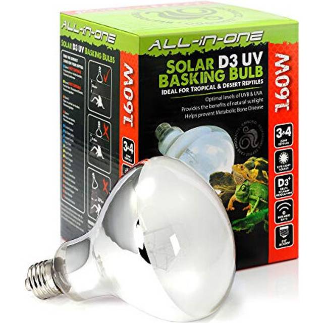 Komodo Solar D3 UV 160W Basking Bulb, Heat and Light Bulb for Reptile Habitats, Reptile Bulbs, Terrarium and Vivarium Lighting and Heating Bulb