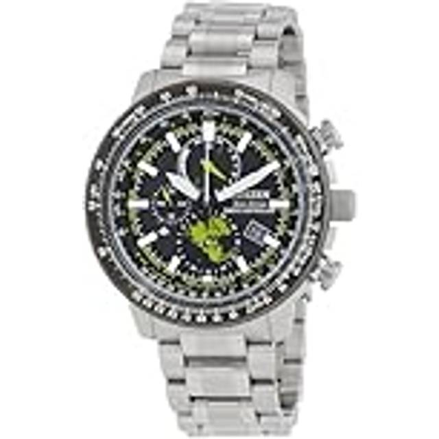 Citizen Promaster Geo Trekker Stainless Steel Black Dial Eco-Drive BY3006-53E 200M Men's Pilot Watch black