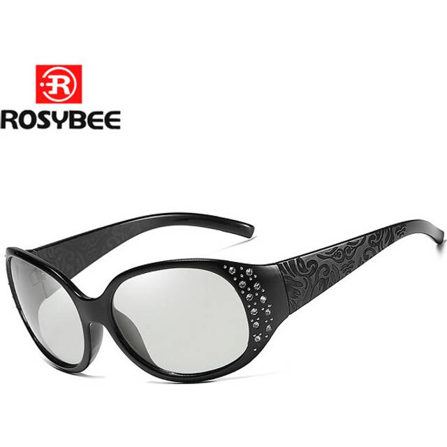 (black gray, original box) Day Night Vision Photochromic Sunglasses Chameleon Polarized women Glasse