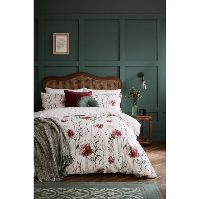 Laura Ashley Pallington Bloom Duvet Cover Bedding Set Ruby - Red