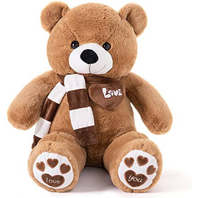 Giant Plush Teddy Bear Cute Soft Stuffed Bear Large Animal Plush Toy Best Gifts for Christmas Valentine's Day Birthday Party (Dark Brown, 100cm)