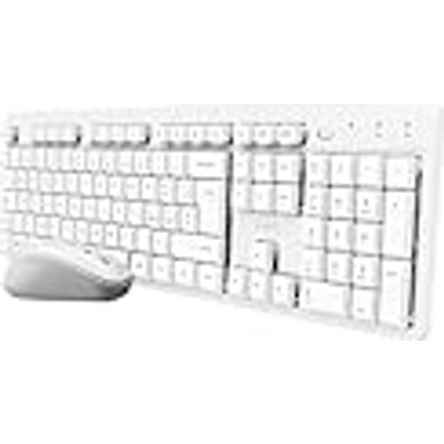 Trust Ody II QWERTY trådlöst italienskt tangentbord och musset med låg profil, unik USB-mottagare, spillsäker, trådlöst kit för PC, Mac Windows, vit