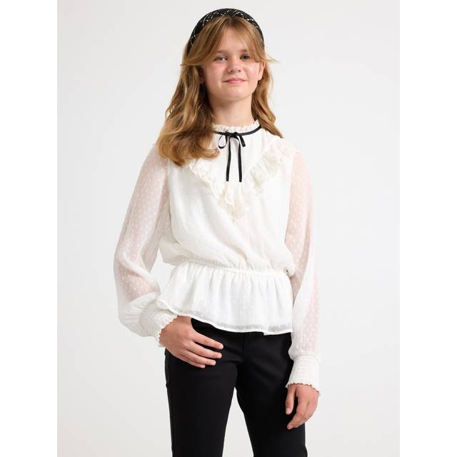 LINDEX Blouse White With Bow |Vit |128