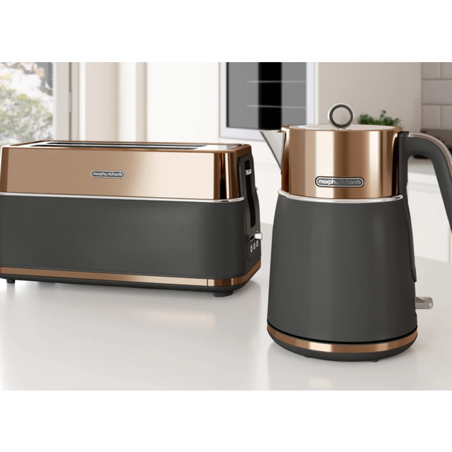 Morphy Richards Signature Opulent Jug Kettle & 4 Slice Toaster Copper
