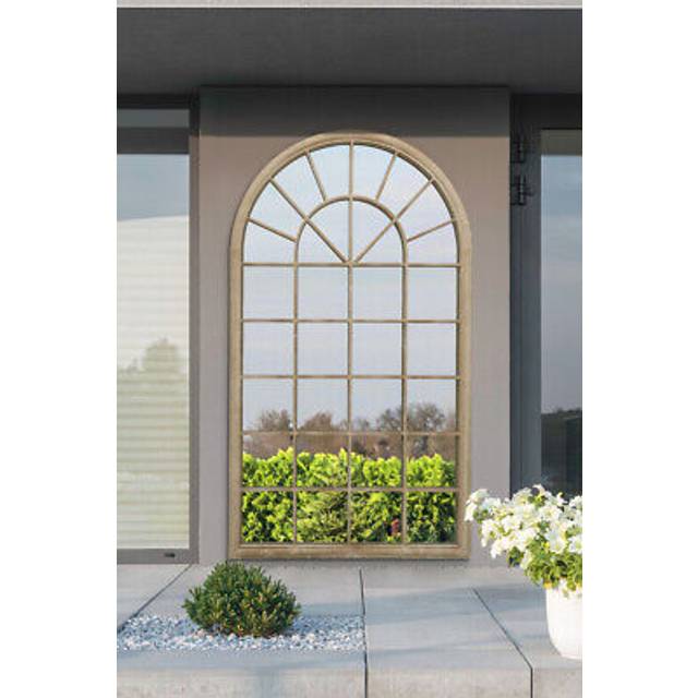 Large Country Arch Garden Mirror 71"x 40" (180x103cm) Sand Colour - Cream - 1 Pack
