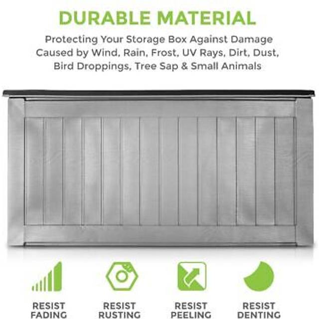 190l outdoor garden plastic storage utility chest cushion shed box waterproof uk