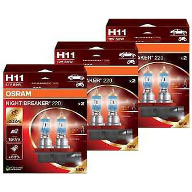 Osram night breaker 220 h11 brighter bulbs (twin) 64211nb220-2hb