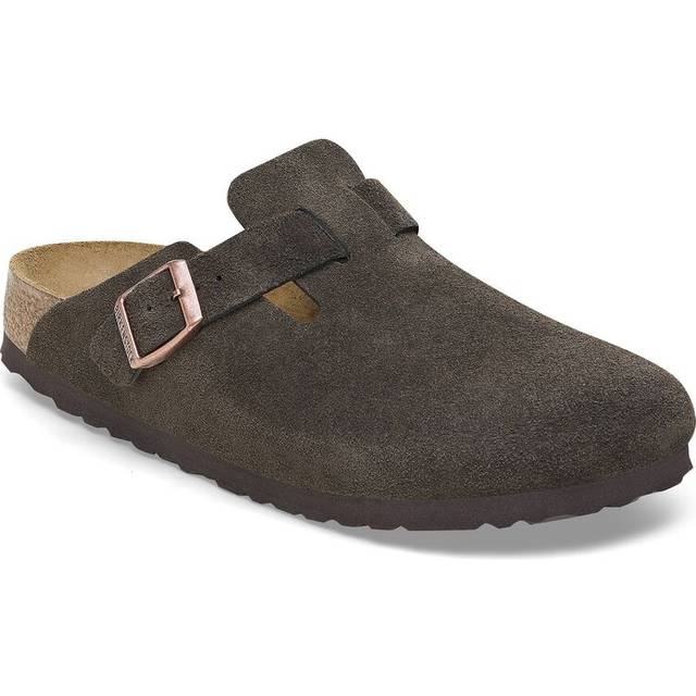 Birkenstock Mens Mocca Boston Logo-embossed Suede-leather Clogs Eur 41.5 / 7.5 Uk Men - MOCCA